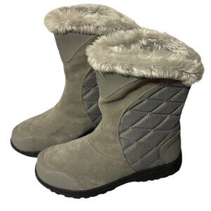 Columbia Gray Suede Fur Top Winter Warm Snow Boots Women’s Size 6